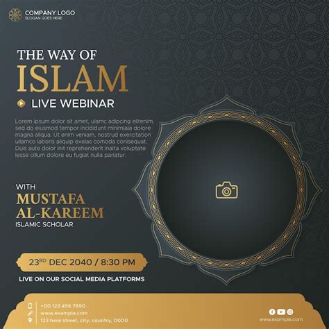 Islamic live webinar podcast talk show cover social media post design ...