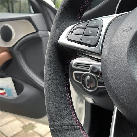 Buy MEWANT Hand Sew 9002 Alcantara Steering Wheel Cover for Mercedes ...
