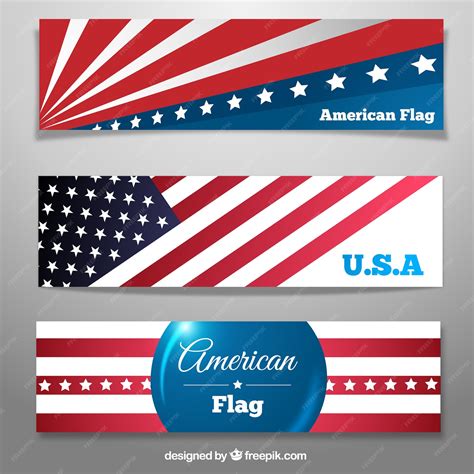 Free Vector | American flag banners