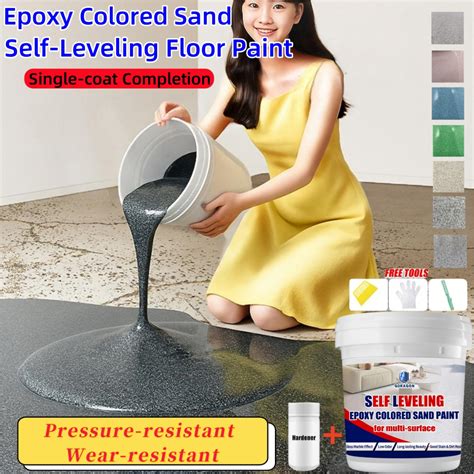 Epoxy Colored Sand Self-Leveling Cement Floor Paint Imitating Marble ...