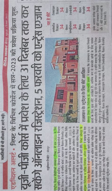 NIFT Jodhpur in News (Media) | Jodhpur