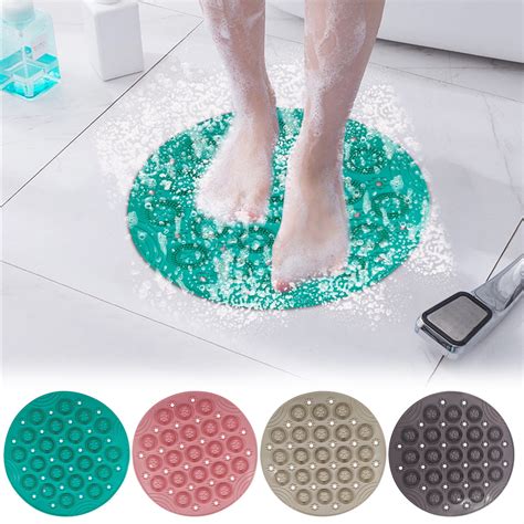Circular Bathroom Non-Slip Mat, Household Floor Mat, Rubber Material ...