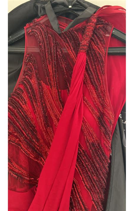Gaurav Gupta Red Saree Gown – Kuro Clothing India