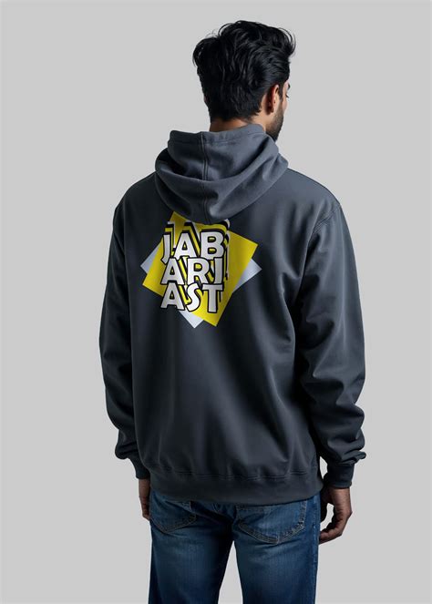 Men’s Grey-Color Oversized Fit Printed Hoodie