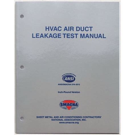 Zoro Select HVAC HVAC Air Duct Leakage Test Manual CD, HVAC Air Duct ...