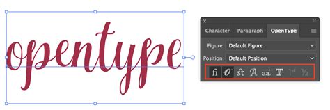 Image result for OpenType Options