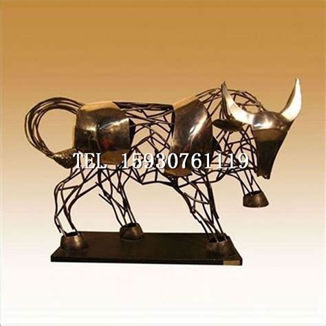 不锈钢动物华尔街牛雕塑 - 卓景雕塑公司