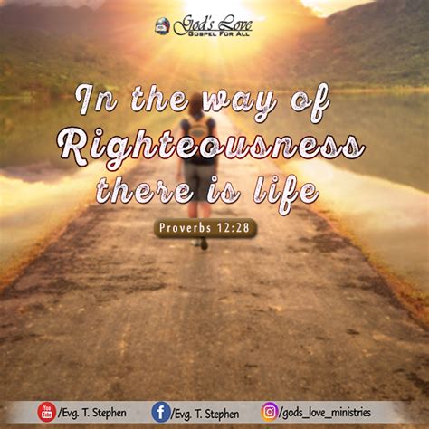 Proverbs 12:28 :: God's Love Ministries - Today's Promise