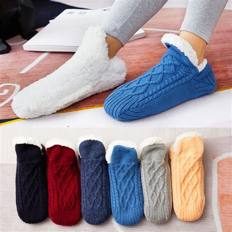Slipper Socks For Women With Grippers, Fuzzy Womens Slipper Socks With ...