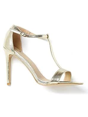 Buy Mast & Harbour Women Gold-Toned Stilettos (5) at Amazon.in