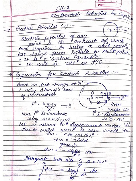 Electrostatic Potential and Capacitance Notes 的图像结果