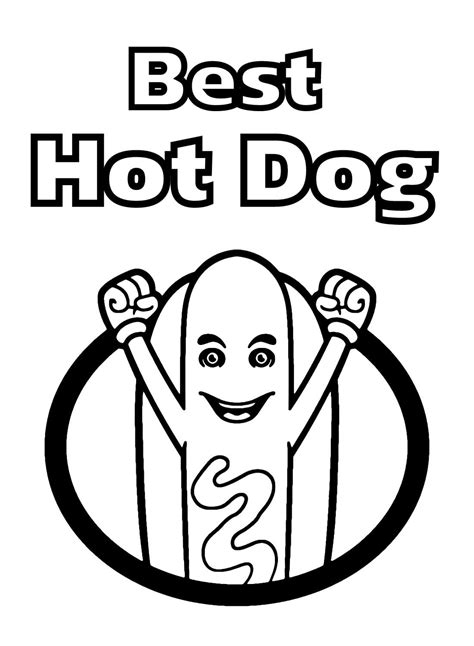 Hot Dog Coloring Pages