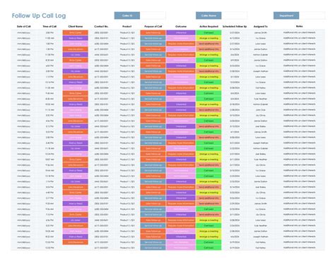 Image result for 7 Column Call Log