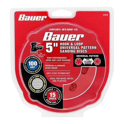 5 in., 100 Grit Hook and Loop Universal Pattern Sanding Discs, 15-Pack