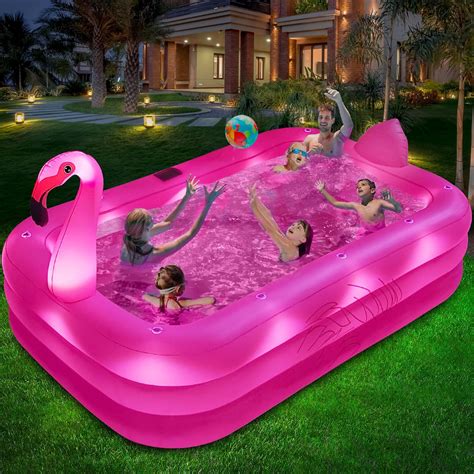Amazon.com: Extra Large Inflatable Pool with Pump - 130'' x 72'' x 22 ...
