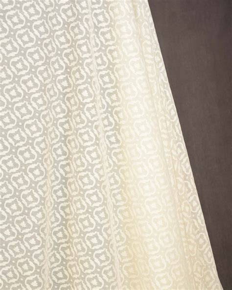 Ivory White Resham Patola Cutwork Brocade Woven Cotton Silk Banarasi F
