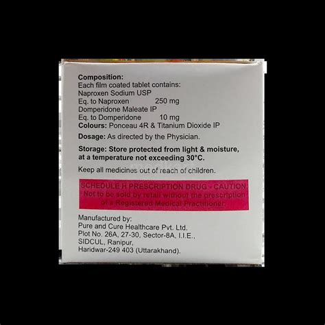 NAPROSYN D 250MG TABLET 10'S Price, Uses, Side Effects & Substitutes ...