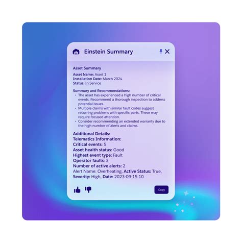 AI-Powered Summary of Asset Telemetry Summaries | Salesforce US