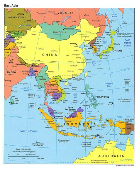 Detailed political map of East Asia – 2004 | Vidiani.com | Maps of all countries in one place