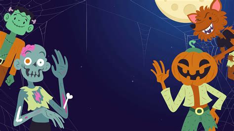 Download Illustration Of Creatures Halloween Zoom Background ...