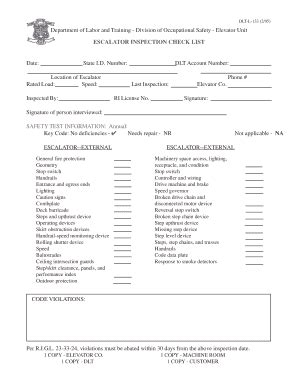 Fillable Online dlt ri dlt escalator form Fax Email Print - pdfFiller