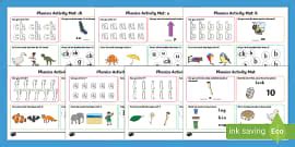 EYFS ch, qu, x, ng, nk Phonics Activity Mats