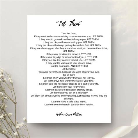 Let Them Poem Print: Minimalist Self-worth Wall Art (digital Download 8 ...