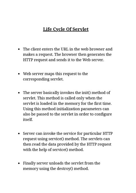 Life Cycle Servlet - Life Cycle Of Servlet The client enters the URL in ...