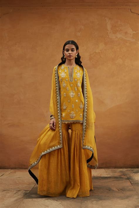 Bundi yellow sharara set – Elan Store
