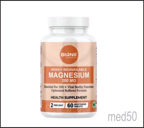 MAGNESIUM 200 MG TABS (Magnesium-200 mg (as Buffered-Magnesium Bisglyc ...