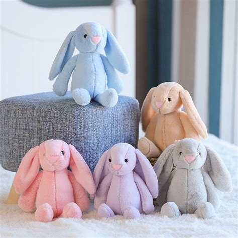 Plush Long Ear Bunny Rabbit Stuffed Animal, Cartoon Toy Doll, Ideal ...