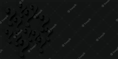 Premium Photo | Black question marks on black background 3d illustration