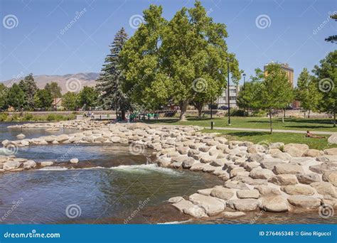 Reno Nevada Downtown Park and River Stock Photo - Image of travels ...