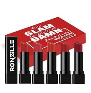 Buy RONZILLE Long Stay Matte Lipstick Combo Set of 5 (Red Edition ...