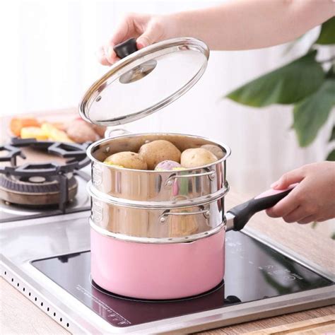 Buy DOITOOL Stainless Steel Steamer Pot Cooking Pot Steamer Insert and ...