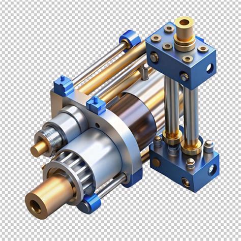 3d rendering of hydraulic elements on transparent | Premium AI ...
