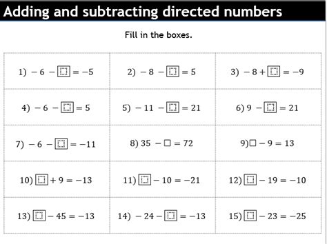 Directed Numbers Addition 的图像结果