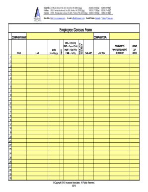 Employee Census Form - Insurance Associates - Fill and Sign Printable ...