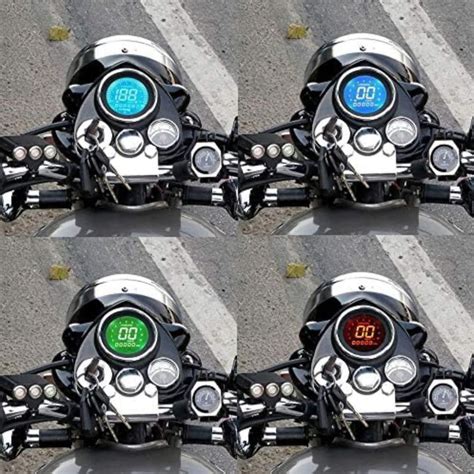 DIGITAL Speedometer with Multi color LCD Screen, Oil Gauge, 12 V FOR R ...