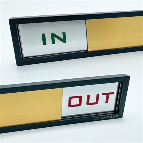 IN/OUT Professional sliding sign board Status sign by SMEDOR® : Amazon ...