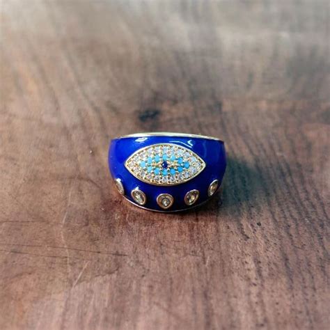 Blue Evil Eye Finger Ring