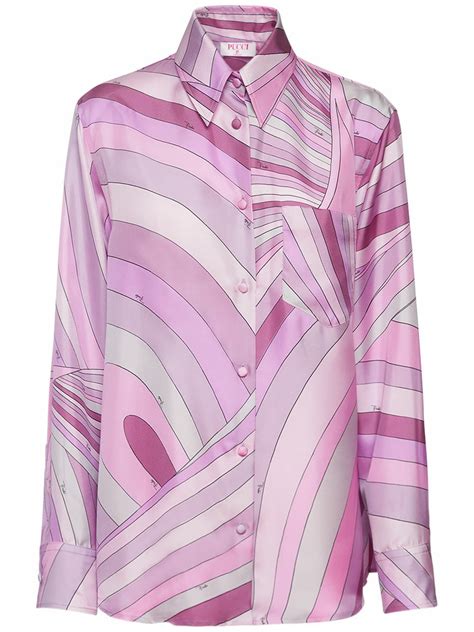 PUCCI Printed Silk Long Sleeve Shirt Emilio Pucci