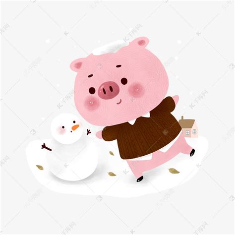 猪年2019年金猪报喜金猪堆雪人素材图片免费下载-千库网