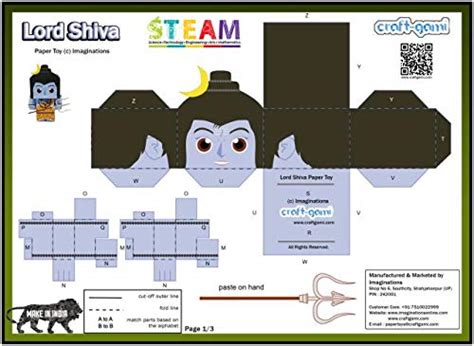 Buy Indian God/Heroes/Figures Series Paper Toys DIY Sheets (Lord Shiva ...