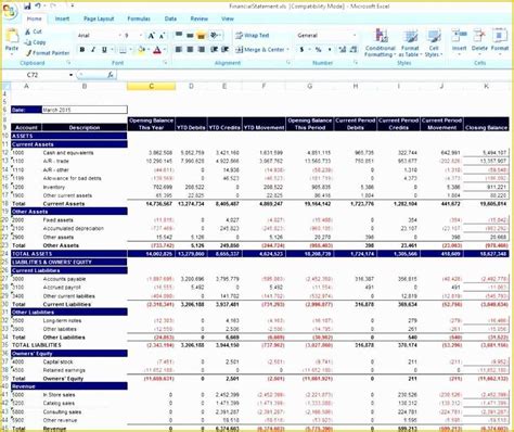 Image result for Blank Financial Statement Excel