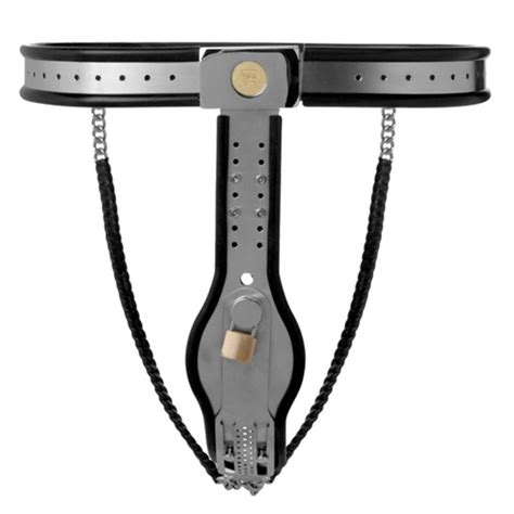 2018 New stainless steel T type female chastity belt bdsm women bondage ...