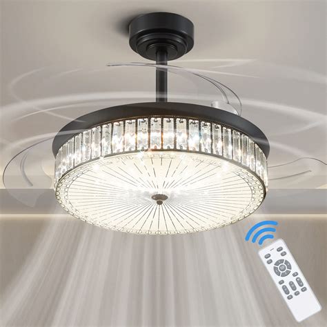 Fandelier Ceiling Fan With Light And Remote Modern Retractable Ceiling ...