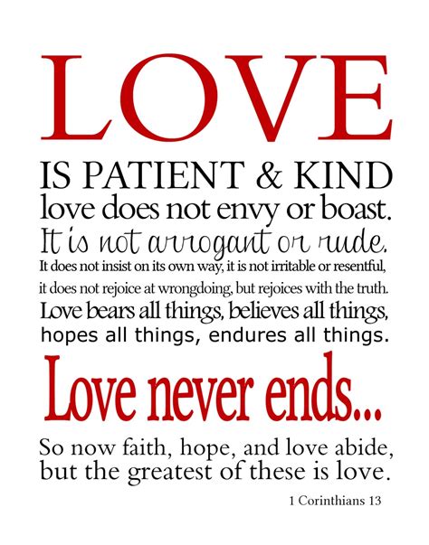 Love is Patient & Kind 1 Corinthians 13 Print Digital Download