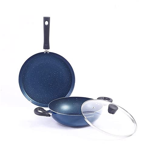 Buy Wonderchef Galaxy 3pcs Cookware Set | Kadhai with Lid and Dosa Tawa ...