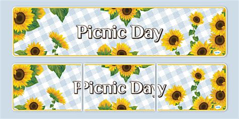 Sunflower-Themed Picnic Day Display Banner (teacher made)